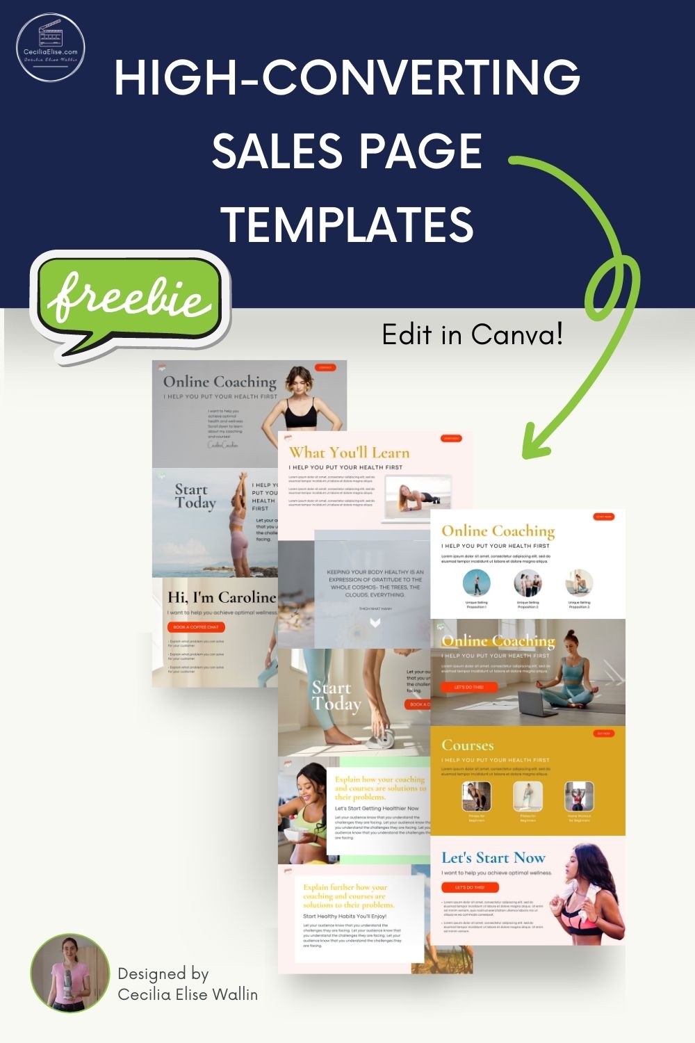 Freebies High Converting Sales Page Templates (Edit in Canva